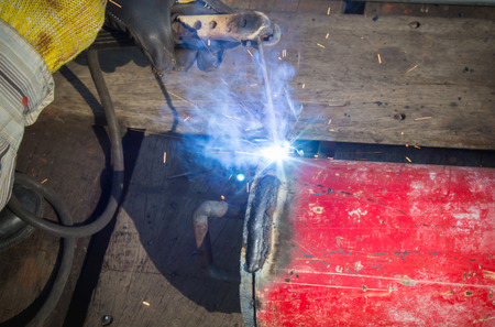 Welders job in the pipeline repairsの写真素材