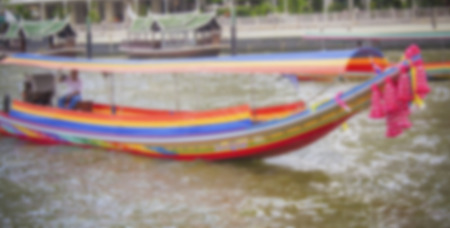 Abstract blurred background : Express boats in Chao Phraya riverの写真素材