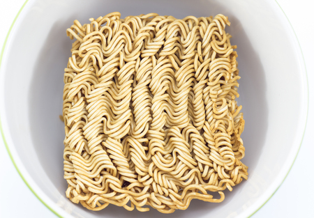 close up instant noodle in a bowlの写真素材