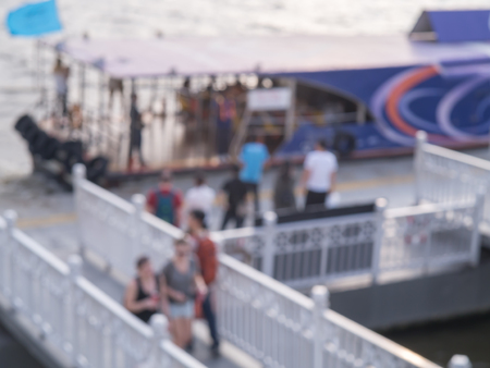 Abstract blurred background : Boat
express transport in the river.の写真素材