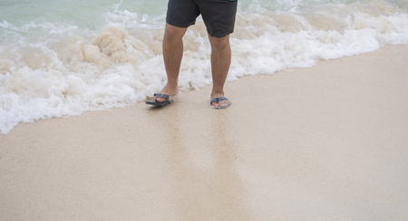 Legs on sand beach, Relax beachの写真素材