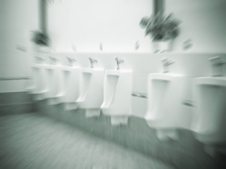 White urinals in clean men ,Image blured styleの写真素材