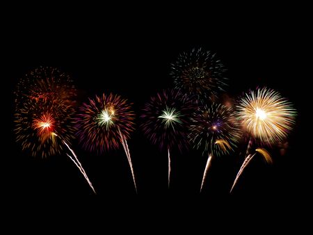 Colorful firework in dark skyの写真素材
