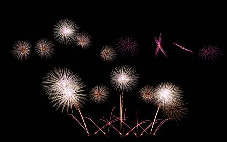 Abstract colored firework backgroundの写真素材