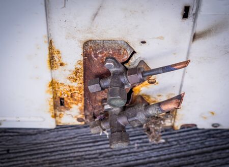 Rust at the air conditioning coil oldの写真素材