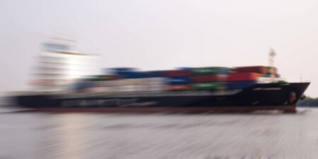 Container cargo freight ship blured background..,concept transportの写真素材