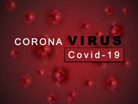 Coronavirus disease COVID-19 abstract red background Virus infection concept. COVID-19 on a red background の写真素材