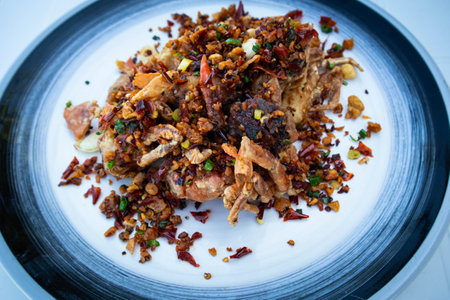 Spicy stir-fried soft shell Crab Thai food styleの写真素材