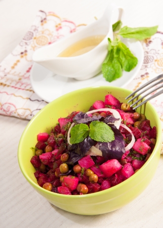 Vinaigrette  is Salad of traditional Russian cuisineの写真素材