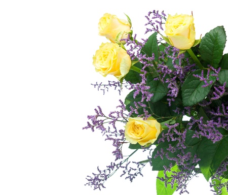  bouquet of roses on a white backgroundの写真素材