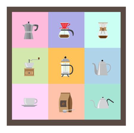 flat modern icons for coffee shop.のイラスト素材