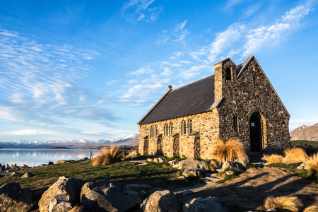 Shepherd Church at Tekapo Lakeの写真素材