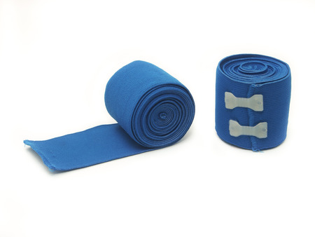 Blue elastic bandage for your muscle の写真素材