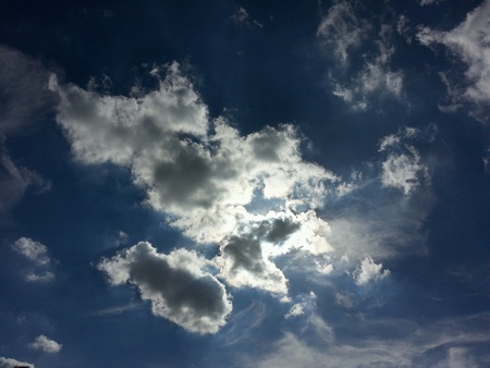 Nice shape and abstract cloud on blue skyの素材