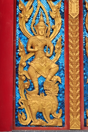 Craved of Angel in Thai temple Windowsの写真素材