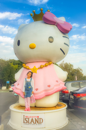 Jeju Island, Korea - November 12, 2016 : The tourist visited HELLO KITTY ISLAND MUSEUM & CAFE IN JEJU, One of tourist attractions in Jeju-do.のeditorial素材