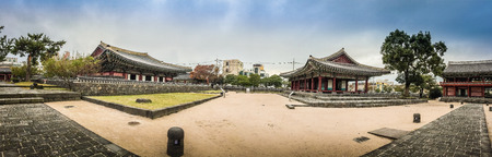 Panorama view of Jeju Mokgwana, the oldest remaining building in Jeju for former central government office where the Joseon Period Magistrate of Jeju from 1392 to 1910のeditorial素材