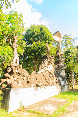 Sala Keoku, the park of giant fantastic concrete sculptures inspired by Buddhism and Hinduism. It is located in Nong Khai, Thailandのeditorial素材