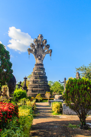 Sala Keoku, the park of giant fantastic concrete sculptures inspired by Buddhism and Hinduism. It is located in Nong Khai, Thailandのeditorial素材