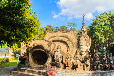 Sala Keoku, the park of giant fantastic concrete sculptures inspired by Buddhism and Hinduism. It is located in Nong Khai, Thailandのeditorial素材