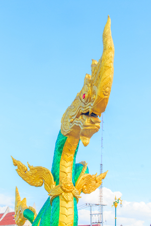 Amazing Naga Sculpture at Mekong Riverside Walking Street in Nongkhai, Thailandのeditorial素材