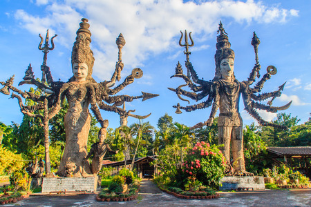 Sala Keoku, the park of giant fantastic concrete sculptures inspired by Buddhism and Hinduism. It is located in Nong Khai, Thailandのeditorial素材