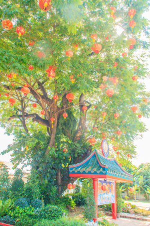 Tekka Chee Nai Khor Foundation, Beautiful Chinese Pavillion Style at Mekong Riverside, Naimuang, Nongkhai, Thailandのeditorial素材