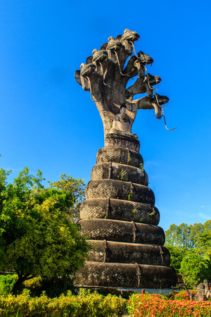 Sala Keoku, the park of giant fantastic concrete sculptures inspired by Buddhism and Hinduism. It is located in Nong Khai, Thailandのeditorial素材