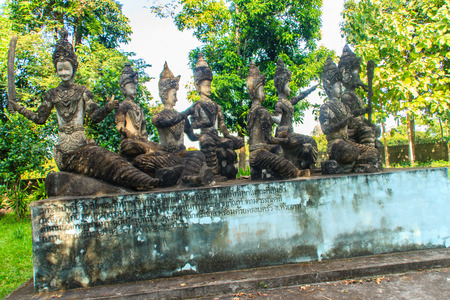 Sala Keoku, the park of giant fantastic concrete sculptures inspired by Buddhism and Hinduism. It is located in Nong Khai, Thailandのeditorial素材
