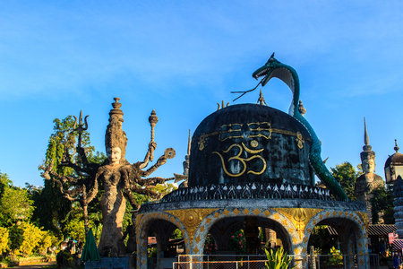 Sala Keoku, the park of giant fantastic concrete sculptures inspired by Buddhism and Hinduism. It is located in Nong Khai, Thailandのeditorial素材