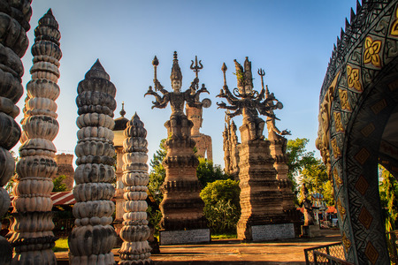 Sala Keoku, the park of giant fantastic concrete sculptures inspired by Buddhism and Hinduism. It is located in Nong Khai, Thailandのeditorial素材