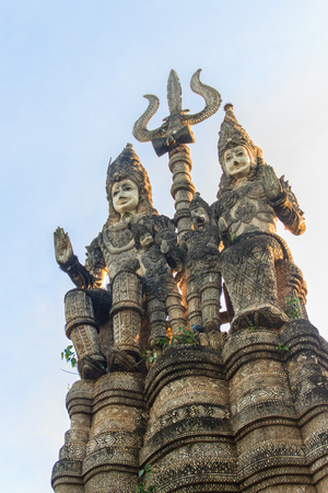 Sala Keoku, the park of giant fantastic concrete sculptures inspired by Buddhism and Hinduism. It is located in Nong Khai, Thailandのeditorial素材
