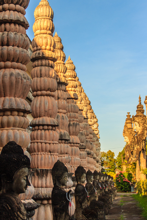 Sala Keoku, the park of giant fantastic concrete sculptures inspired by Buddhism and Hinduism. It is located in Nong Khai, Thailandのeditorial素材