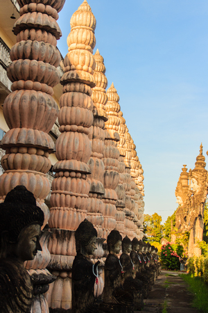 Sala Keoku, the park of giant fantastic concrete sculptures inspired by Buddhism and Hinduism. It is located in Nong Khai, Thailandのeditorial素材
