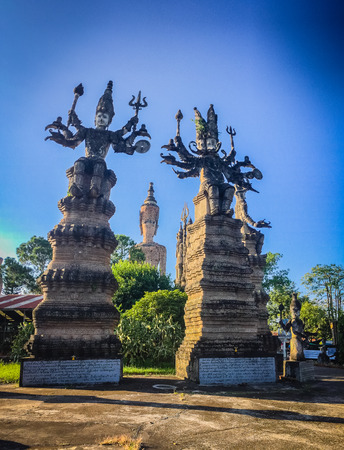 Sala Keoku, the park of giant fantastic concrete sculptures inspired by Buddhism and Hinduism. It is located in Nong Khai, Thailandのeditorial素材
