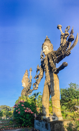 Sala Keoku, the park of giant fantastic concrete sculptures inspired by Buddhism and Hinduism. It is located in Nong Khai, Thailandのeditorial素材