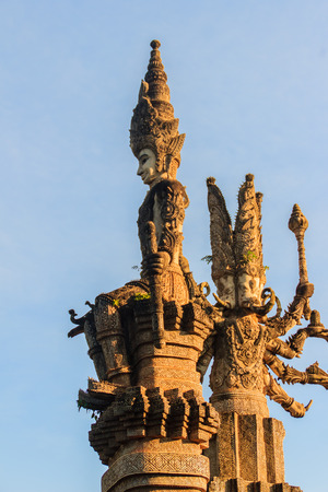 Sala Keoku, the park of giant fantastic concrete sculptures inspired by Buddhism and Hinduism. It is located in Nong Khai, Thailandのeditorial素材