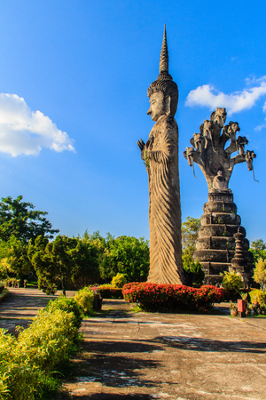 Sala Keoku, the park of giant fantastic concrete sculptures inspired by Buddhism and Hinduism. It is located in Nong Khai, Thailandのeditorial素材