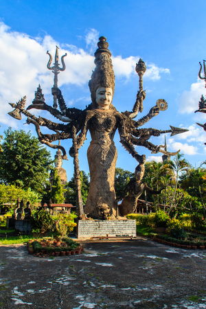 Sala Keoku, the park of giant fantastic concrete sculptures inspired by Buddhism and Hinduism. It is located in Nong Khai, Thailandのeditorial素材