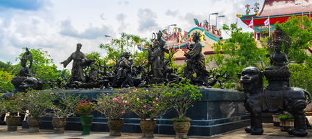 Beautiful Chinese's style sculptures at Anek Kusala Sala (Viharn Sien), Thai-Chinese temple in Pattaya, Thailand. It was built in 1987 and is one of popular tourist attractionsの写真素材