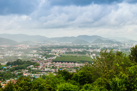Beautiful view from Khao-Khad Views Tower, tourists can enjoy the 360-degree view such as Chalong bay, Panwa cape, Sire island, Bon island, tiny and large islands around Phuket including Phuket city. This tower was built according to Vichit district officの写真素材