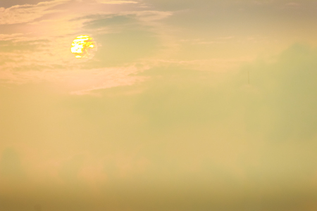 Close up beautiful sunset/sunrise and cloud on the sky with blurred natural backgroundの写真素材