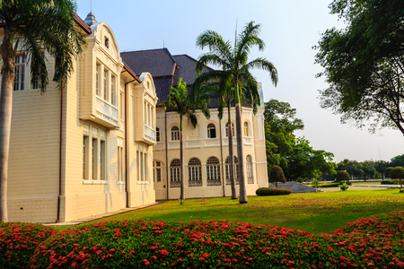 Beautiful Landscape and Architecture of Phra Ramratchaniwet Palace (Wang Ban Peun), former the king Rama 5 palace, one of the main public tourist attractions in Phetchaburi, Thailandのeditorial素材