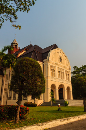 Beautiful Landscape and Architecture of Phra Ramratchaniwet Palace (Wang Ban Peun), former the king Rama 5 palace, one of the main public tourist attractions in Phetchaburi, Thailandのeditorial素材