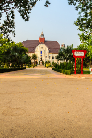 Phetchaburi, Thailand - March 19, 2015: Beautiful Landscape and Architecture of Phra Ramratchaniwet Palace (Wang Ban Peun), former the king Rama 5 palace, one of the main tourist attractions in Phetchaburi, Thailandのeditorial素材