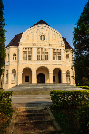 Beautiful Landscape and Architecture of Phra Ramratchaniwet Palace (Wang Ban Peun), former the king Rama 5 palace, one of the main public tourist attractions in Phetchaburi, Thailandの写真素材