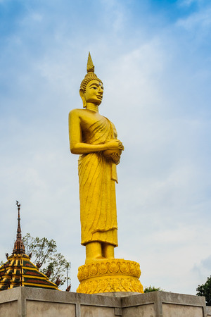 Beautiful and Amazing Golden Buddhist temple  at Wat Paknam Jolo , Bangkla , Chachoengsao , Thailandの写真素材