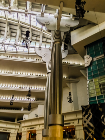 Taipei, Taiwan - November 22, 2015: Taipei 101 tower, view of the interior and structure inside the tower.のeditorial素材