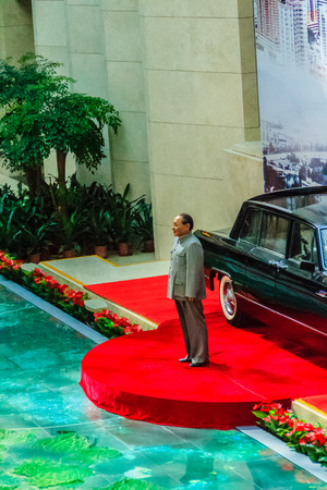 ShenZhen, China - November 15, 2014: Deng Xiaoping wax figure at Shenzhen museum. He was the Chinese revolutionary, statesman and the paramount leader of the People's Republic of China from 1978-1989.のeditorial素材