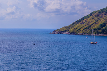Beautiful seascape view of phuket cliff and small islands nearby Promthep cape, the most beautiful sunset viewpoint in Phuket, Thailand.のeditorial素材